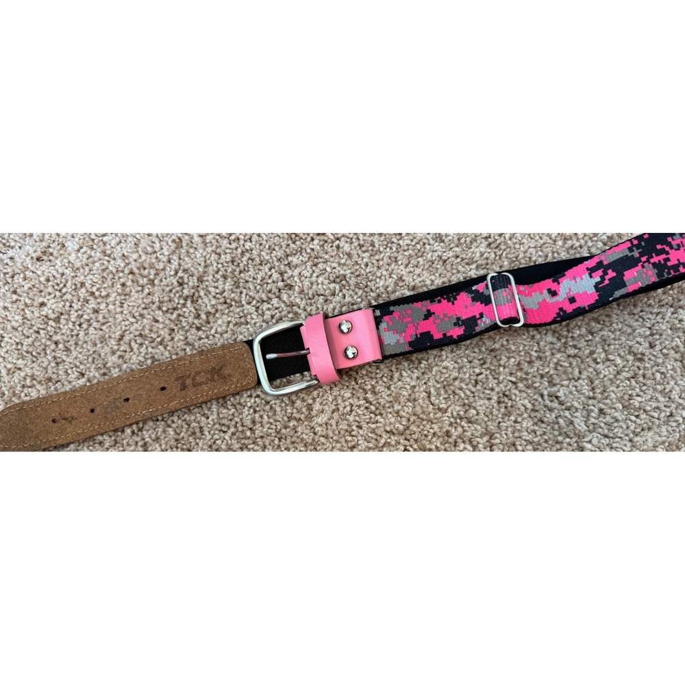TCK Youth Baseball Softball Belt Pink Digital Camo‎ Adjustable Elastic Athletic
